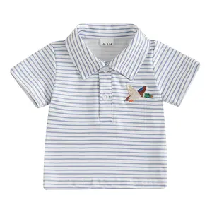 Toddler Baby Boy Mallard Duck Polo T Shirt Striped Short Sleeve Lapel Collar Button Down Pullover Tops Hunting Clothes #Summervibes