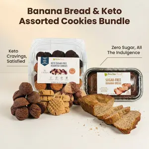 Sugar-Free Banana Bread & Keto Assorted Cookies Bundle - Gluten-Free, Zero Sugar, No Seed Oils
