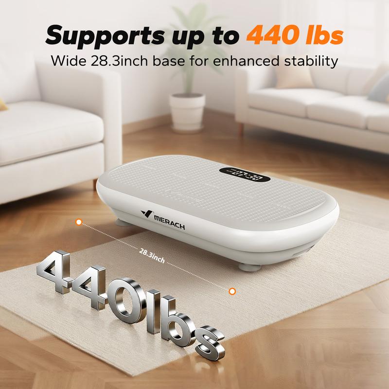 Merach High-Power Vibration Plate Exercise Machine,440lbs Weight Capacity, Bluetooth Remote Control, 4 Workout Modes for Home Gym Fitness Equipment, TikTokShopBlackFriday