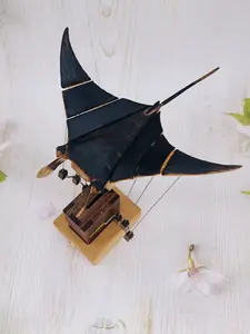 BoomBoomHouse Desktop Ornaments Flying Manta Ray Handmade Wooden Home Birthday Gift Solid Wood Creative Smart Toy