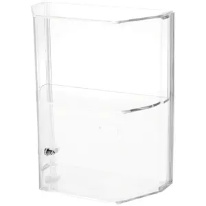 Plymor Clear Acrylic Locking Display Case with Angled Sides and Sliding Back, 1 Shelf