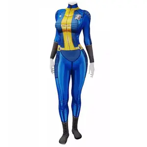 ECOSLAND Womens Lucy Costume Bodysuit Vault Dweller Costume Jumpsuit Sheltersuit Halloween Fall out 33 Costume
