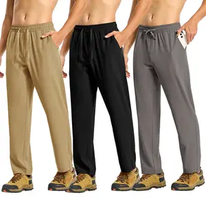 TBMPOY Mens Hiking Pants 3 Pack Lightweight Quick Dry Athletic Sweatpants Water Resistant Workout Running Track Pants with 3 Pockets