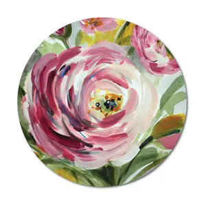 Courtside Market Ranunculus Rosa I 12" x 12" Circular Wood