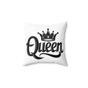 "Queen" Spun Polyester Square Throw Pillow (4 Sizes) Valentines