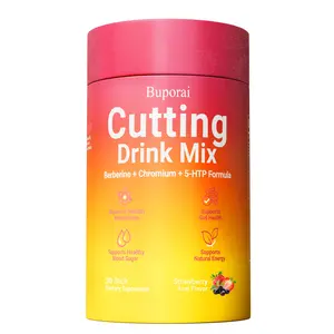 Buporai Cutting Drink Mix – Berberine, 5-HTP,Chromium, Yerba Mate & Magnesium | Strawberry Açaí Flavor – 30 Servings