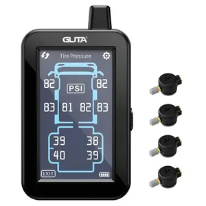 GUTA Tire Pressure Monitoring System, Trailer TPMS with Color Touchscreen Display & 6 Alert Modes, Tire Pressure Monitor for RV, Camper, Semi, 5th Wheel (0-188PSI)