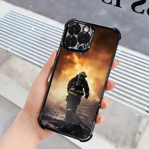 Phone Case - A Protective Phone Case for Firefighters Featuring an Electroplating Process, Enhanced Cushioning, And Collision Prevention, Shockproof, Compatible with Multiple Iphone Including 17, 16, 15, 14, And 13 Pro Max