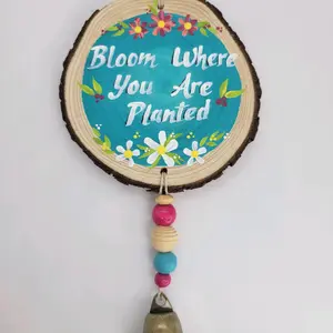 Inspirational Hanging Mobile with "Bloom where you are planted" & "Love grows here" Design, Hangable Decor for Home or Office, Perfect Gift. handpainted decoration