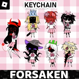Roblox Forsaken Genderbend School Outfit Keychains, Forsaken Cute Keyring Acrylic, Perfect Gift for Fans, Collectible Character Charms, Backpack & Bag Accessories