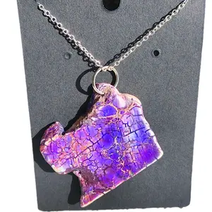 Dyed Purple Jasper Necklace Assorted with Unique Purple and Pink Cracks