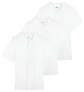 Real Essentials 3-Pack: Men's Regular Fit Casual Short Sleeve Button Down Shirt (Available in Big & Tall)