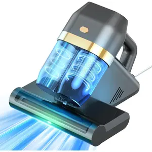 Mattress Cleaner, Bed Vacuum Cleaner with 149?F Heat, 16KPa  Suction, 253.7nm U V-C Light, 40,000 RPM Brushroll, HEPA Filter, Dual 400ml Dust Cups for Sofa, , Wired Corded