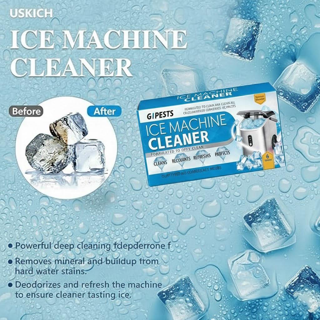Ice maker cleaner and descaler, upgraded formula, suitable for cleaning household ice makers.Kitchen-safe descaling tablets, suitable for all types of household ice makers. machine