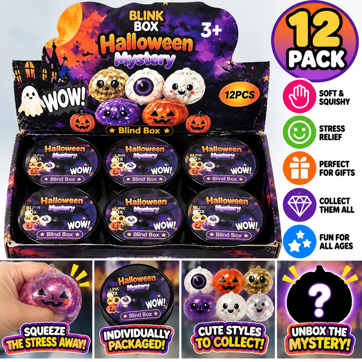 Halloween Dumpling Squishy, Stress Relief Classic Novelty Toy for Toys & Hobbies Collection