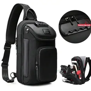 Anti-theft Sling Chest Bag With Password Lock, Men's Crossbody Bag For Hanging Out & Daily Commute, Motorcycle Phone Pack For 11-in Tablet