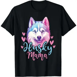 Creative Design  Animal Print Cute Husky Mama Siberian Husky Pet Lover Design T-Shirt