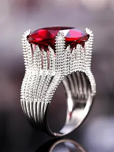 Elegant Artificial Gemstone Decorated Ring, Fashion Accessories for Party, Daily Clothing Decor for Girls and Women without Box, Elegant Everyday Ring