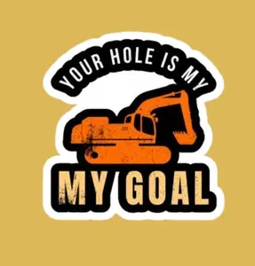 Your Hole Is My Goal, Funny Hard Hat Sticker, Great Construction Sticker, Vinyl Stickers, Bookish Sticker, Stickers for Water Bottles, Laptops, Books, etc.