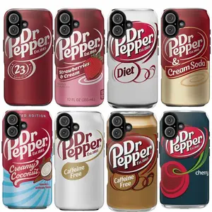 Y2K Dr Pepper Can Tough Phone Case with Heavy Duty Shockproof Protection for iPhone 11 12 13 14 15 16 17 Pro Max Plus