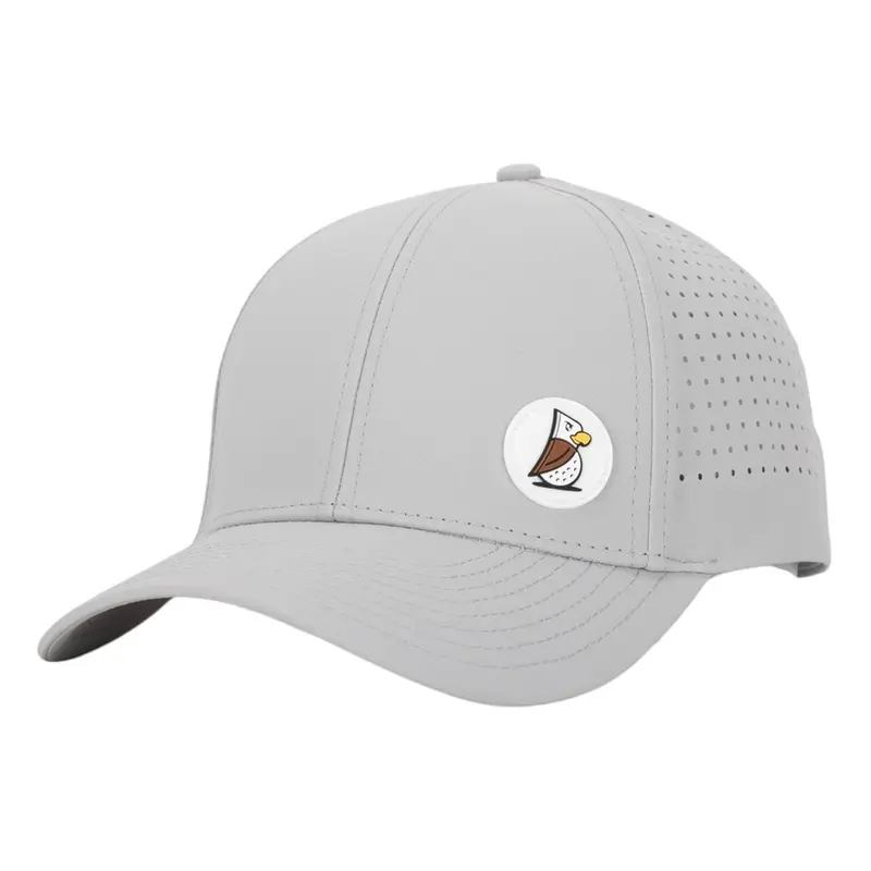 Gray Eagle Golf Hat with Adjustable Fit, Curved Brim, and Logo Patch
