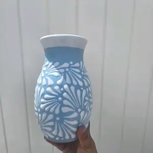 Blue Talavera Vase - 9 in