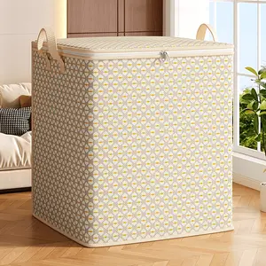 [Bohemian Storage Boxes] 2pcs Large Rectangular Storage Boxes with Handles | Durable Non-Woven Fabric, Bohemian Style, Spacious Multi-Use Organizers for Blankets, Winter Clothes, Moving & Home Storage