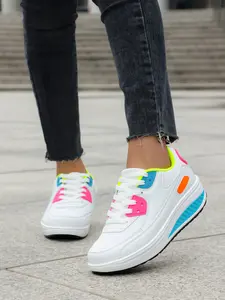 Fashion Women's Thick Sole Sneakers, Comfortable Lace-Up Casual Shoes for Daily Use, Stylish Athletic Footwear for Every Occasion, Thick Soled Sneakers, Sneakers Trainer Shoes