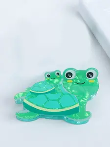 1pc Cute Turtle Hair Clip, Easter St Patrick's Day Turtle Claw Clips, Cartoon Shark Claws, All Seasons Accessory