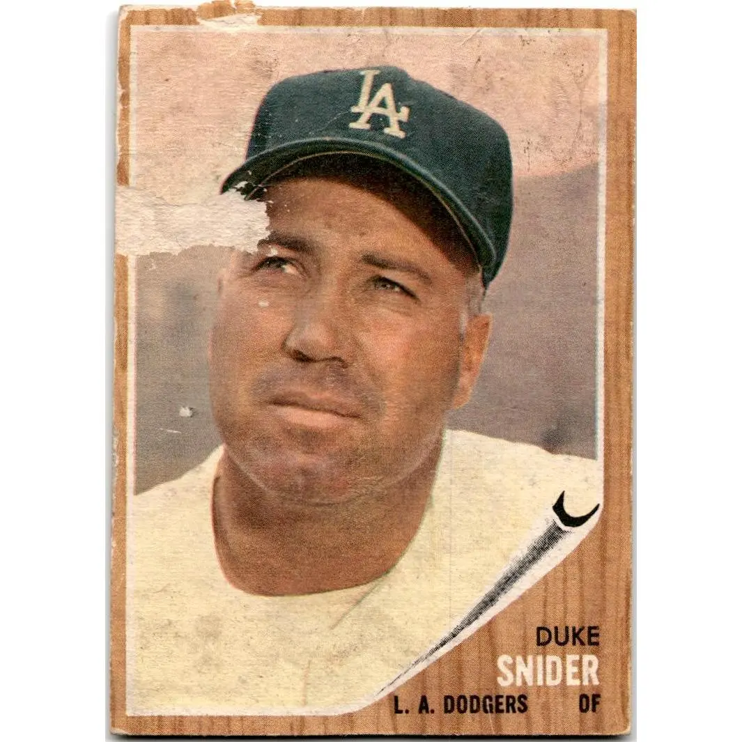1962 Topps #500 Duke Snider Los Angeles Dodgers Sports Trading Card, Collecting Memorabilia, PYP1237