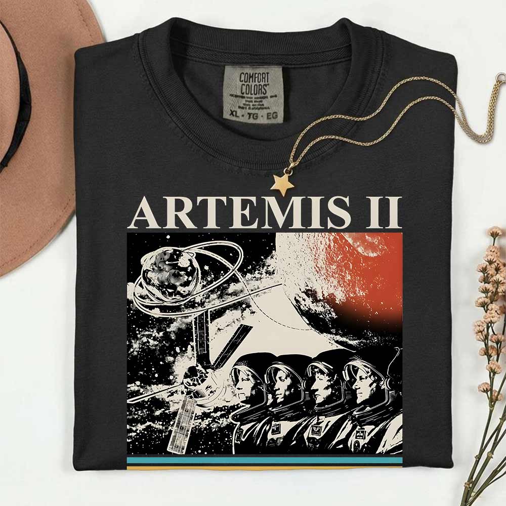 Artemis 2 Around The Moon Vintage Shirt, Retro Graphic tee for friend, fans shirt - scs17405