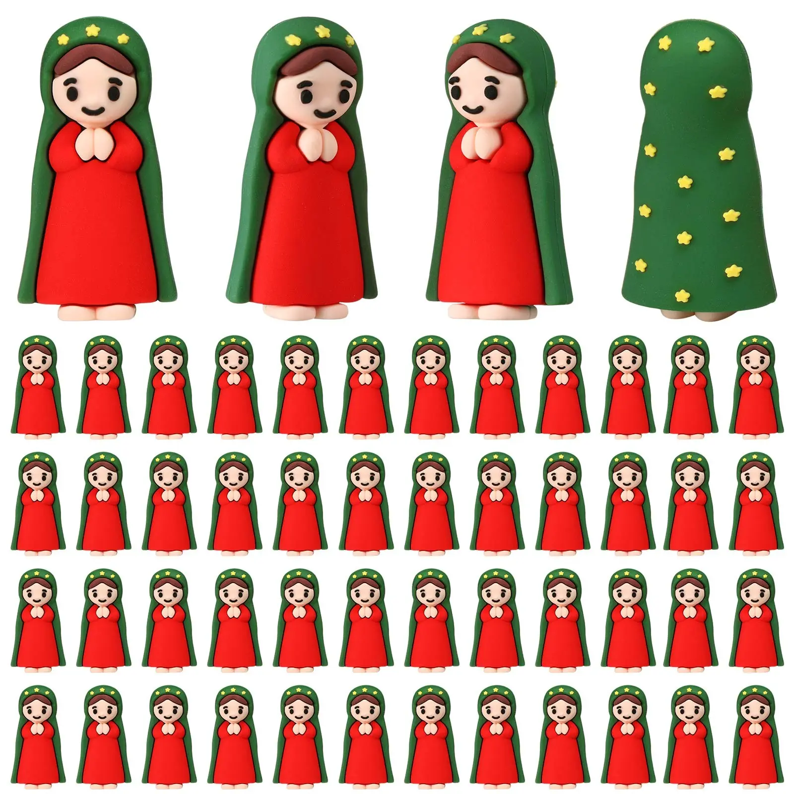 Set of 24pcs Mini Statues, Perfect for Catholic Religious Gifts, Mini Mary Figurines, Great for Baptisms, Easter Egg Stuffers, Decorations, Plastic Statues for Church Altar Decor