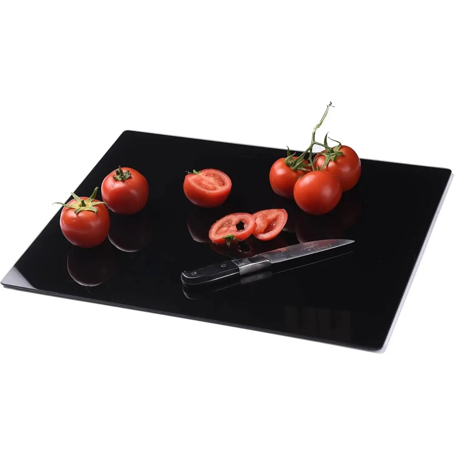 Tempered Glass Cutting Board for Kitchen, Black Cutting Board for Countertop, Dishwasher Safe, Scratch Resistant, Heat Resistant, Shatter Resistant (16"x12", Black)