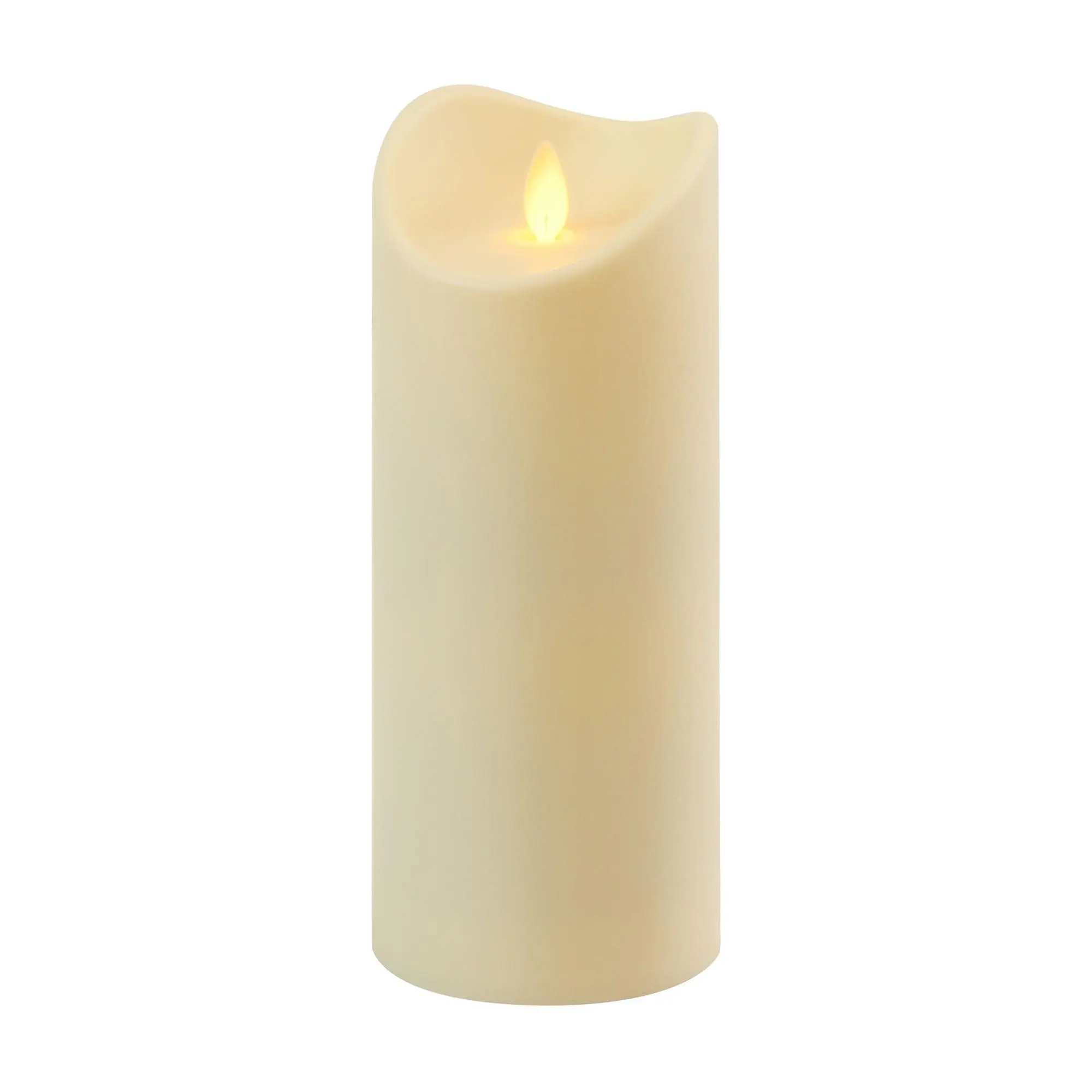 LumaBase B/O 12 " Cream Pillar Candle with Mov ing Flame LumaBase B/O 12 " Cream Pillar Candle with Mov ing Flame