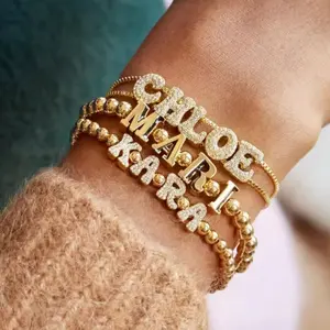 Bubble Name Bracelets & Bangles Trendy Bubble Letters Jewelry bracelets for women