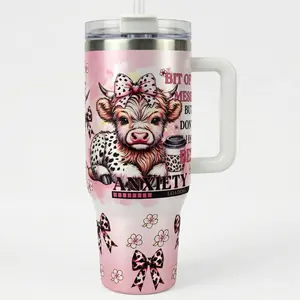 Pink Cow Insulated Cup,Mother's Day Birthday Christmas Graduation Gift for Teen Girls Women,Unique Holiday Anniversary Gift for Bestie Wife