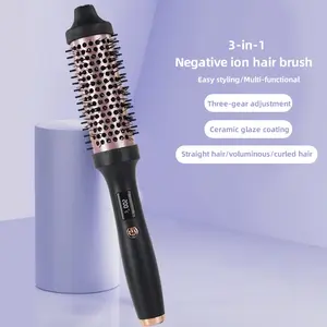 3-In-1 Ionic Hair Straightener Comb, Negative Ions Straightener, Ceramic Coating, Quick Heat, Adjustable Temperature, Lightweight, Hair Styler, Ideal for Travel and Home Use