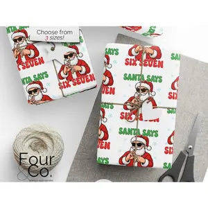 Santa Says Six Seven Wrapping Paper, Santa Says 6 7