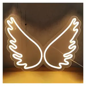 Sign Illuminated Angel Wings Neon Light, Home Wall Decorations, Friends Gatherings 40x32.2cm