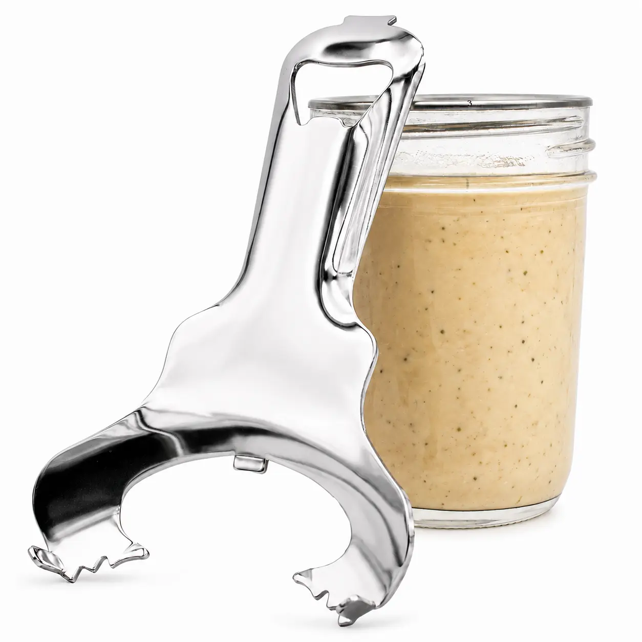 Stainless Steel Kitchen Mason Jar Lid Opener - Dent-Free Kitchen Utensils, Reusable Bottle Opener Tool