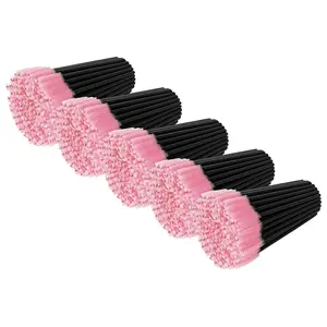 500PCS Disposable Lash Spoolies – Eyelash & Eyebrow Mascara Wands for Extensions & Makeup (Pink)
