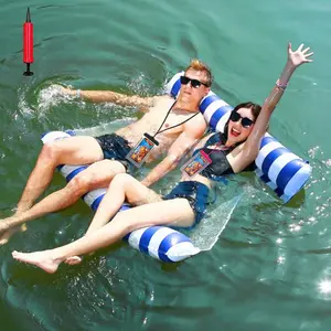 Adult Inflatable Pool Float Boat, Hammock Floating Board, Swimming Pool Raft with Pump, Outdoor Garden Backyard Summer Water Party