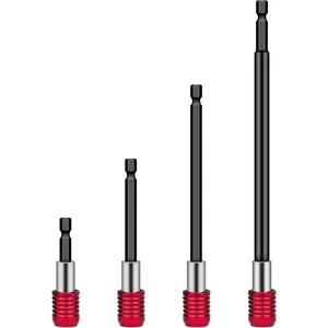 Drill Bit Extension, 1/4" Hex Magnetic Drill Extension Bit Holder, Drill Extension for Impact Driver, 2", 4", 6", 12" Length, Durable Steel, Perfect for Screws, Nuts and Drill Sockets