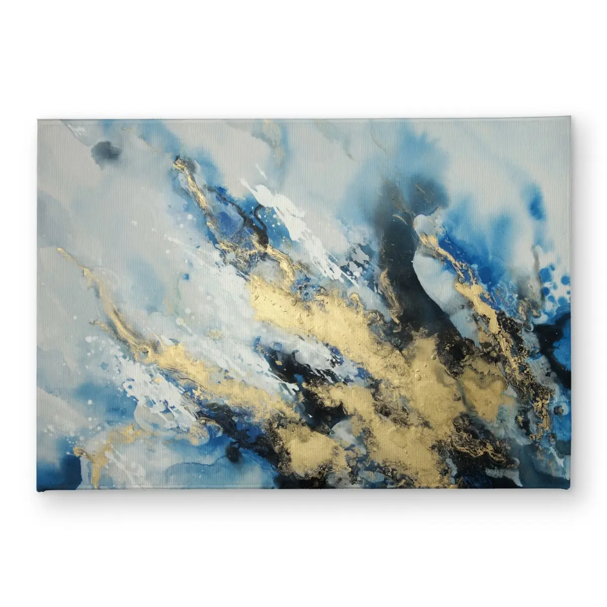 Begin Home Decor CODM1724NJQATP 17x24 in. Blue Marble Modern Abstract Door Mat - Indoor Outdoor Home Decorative Rug, Front Door Mat, Contemporary Abstract Marble Patterned Rug