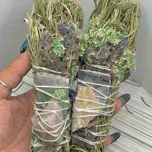 Rosemary, Lavender, Sage, Rose Quartz, Abalone Shell Smudge Bundle~Burn or Keep For Fragrance & Essence