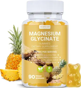 Magnesium Glycinate Gummies 1000mg Magnesium Supplement for Adults and Kids Sleep Relaxation Calm and Focus Support Non GMO Gluten Free Pineapple Flavor Chewable Magnesium Vitamin Vitamins 90 Count