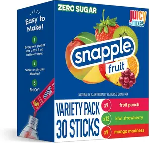 Juicy Mixes Snapple Powder Drink Mix Variety Pack - 30 Powder Sticks | Assorted
