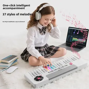 Rainbow Electronic Keyboard for Kids Age 3 and Up, 37 Key LED Light Up Fun Piano Toy, Headphone Jack and Multi-Instrument Simulation, Perfect Gift for Birthdays and Holidays