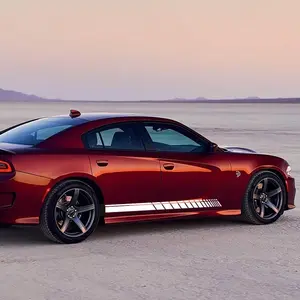 2Pcs Car Sticker Body Waist Line Decorative Racing Stripe Side Skirt Latte Sticker for Enhancing Vehicle Aesthetics