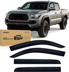Nilight Window Rain Guards for Toyota Tacoma Double Cab 2016 2017 2018 2019 2020 2021 2022 2023, Out-Channel Window Visors Vent Wind Deflectors-4PCS